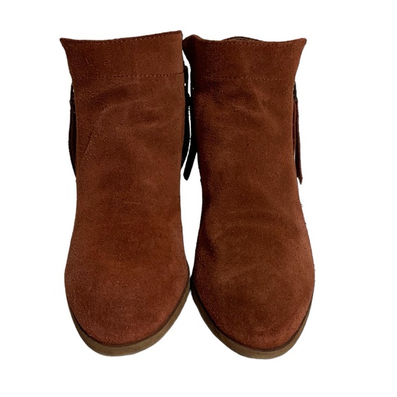 SAM EDELMAN Packers Burnt Orange Booties Rust Suede Leather Ankle Boots Size 5.5 - Picture 10 of 11